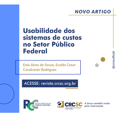 Artigo Revista RCCC: Usabilidade dos sistemas de custos no Setor Público Federal