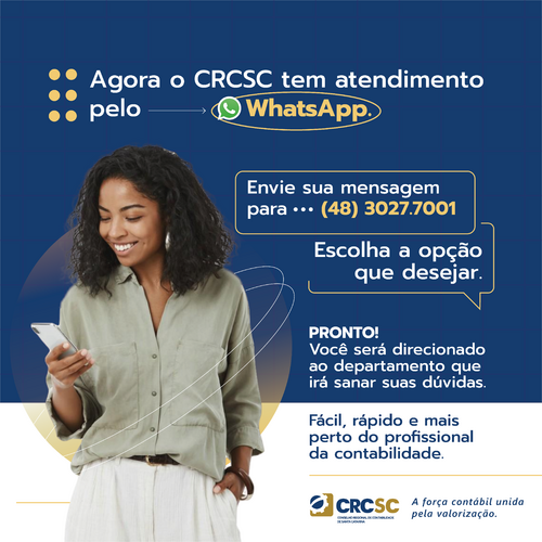 WhatsApp CRCSC: profissional da contabilidade agora pode tirar dúvidas por meio do aplicativo de troca de mensagens