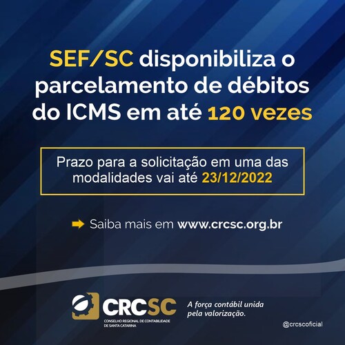 SEF/SC disponibiliza o parcelamento de débitos do ICMS em até 120 vezes