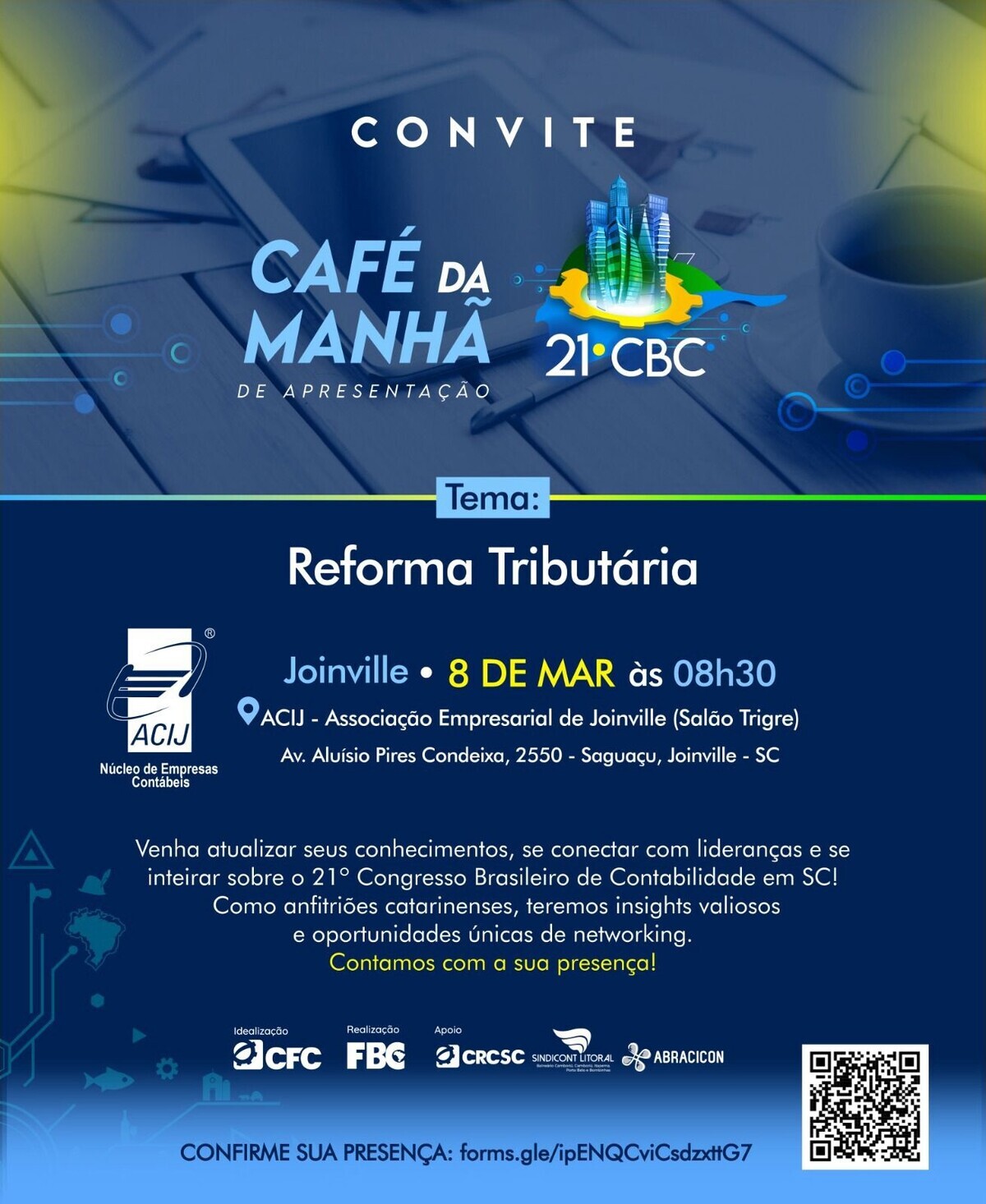 crcsc-promove-cafe-da-manha-para-contadores-em-joinville-para-falar-sobre-reforma-tributaria-e-divulgar-evento-nacional
